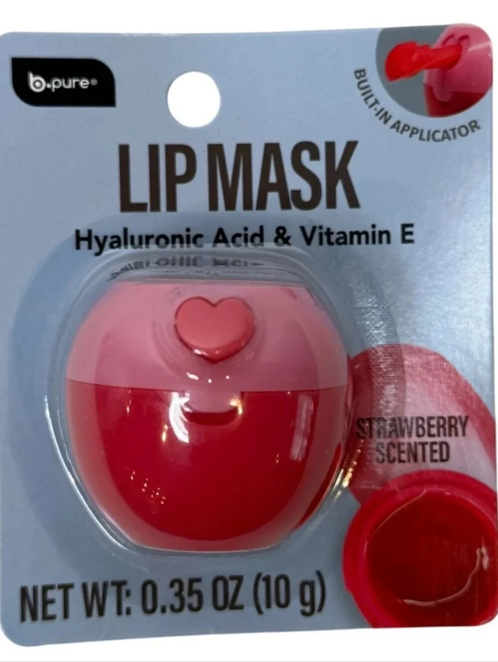 Pink Lip Mask with Hyaluronic Acid & Vitamin E - Strawberry Scented